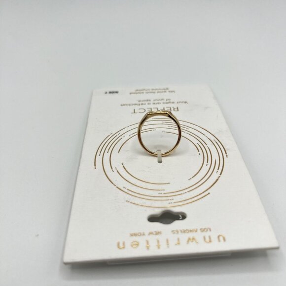 Unwritten 14K Crystal Evil Eye Signet Ring in Gold Size 9 MSRP $35 NWT - Picture 2 of 5